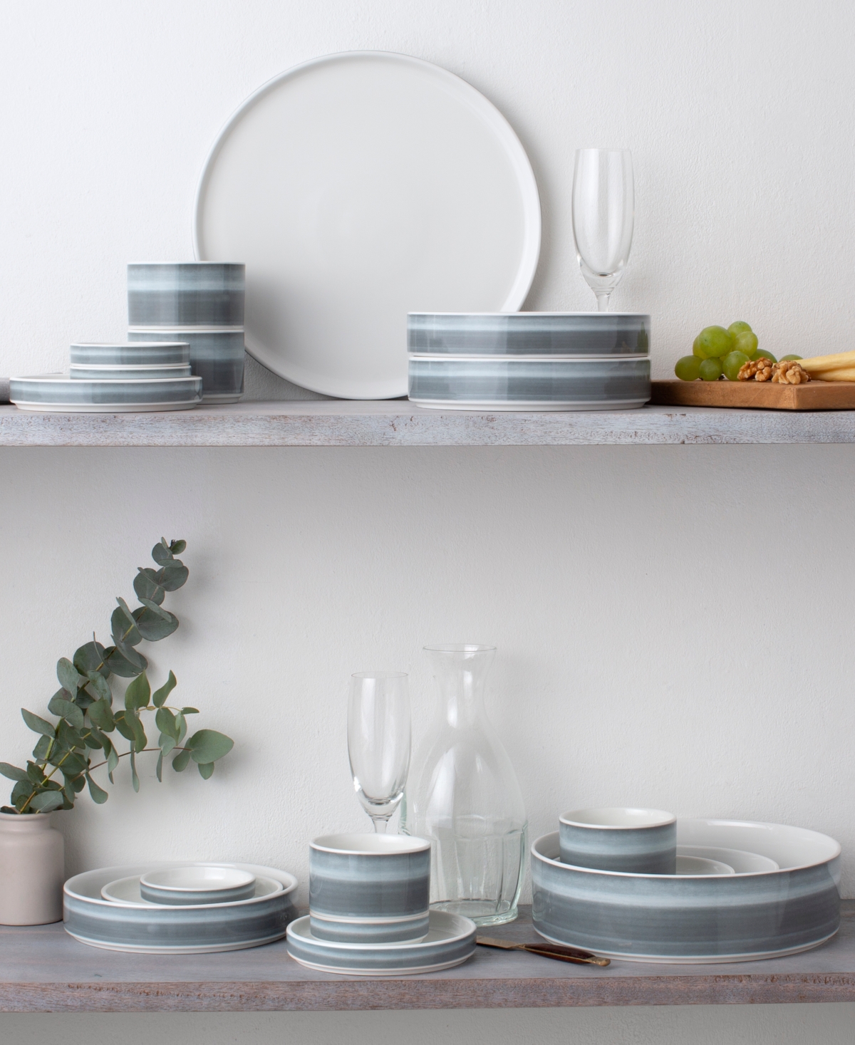 Noritake Colorstax Ombre Stax 10" Serving Bowl In Gray