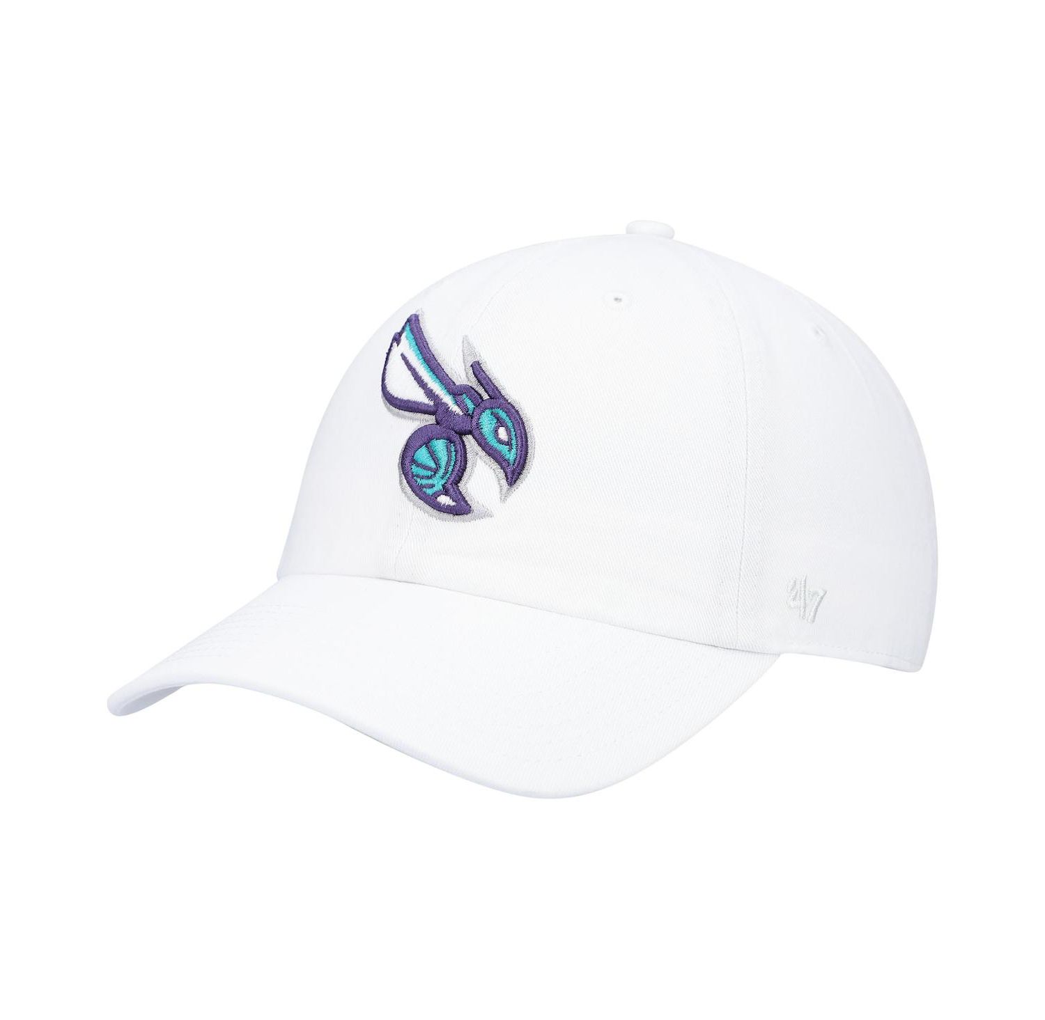 Men's '47 White Charlotte Hornets Team Clean Up Adjustable Hat