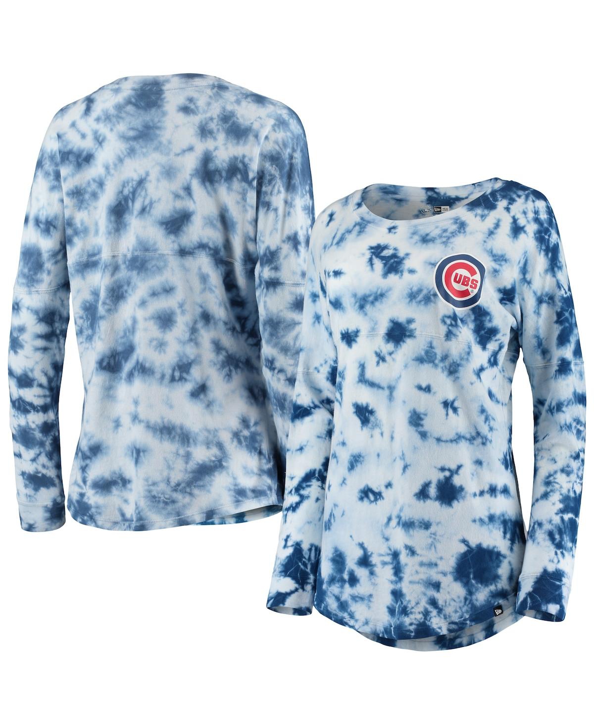 Women's New Era Royal Chicago Cubs Tie-Dye Long Sleeve T-shirt - Royal