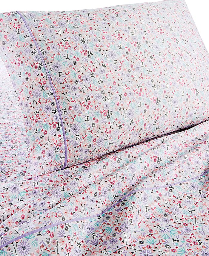 Charter Club Kids Wildflowers 4Pc. Cotton Sheet Set, Full, Created for
