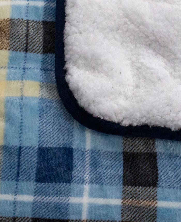 réjuve Reversible Velvet Sherpa Bed Buffalo Plaid 15lb Weighted Throw