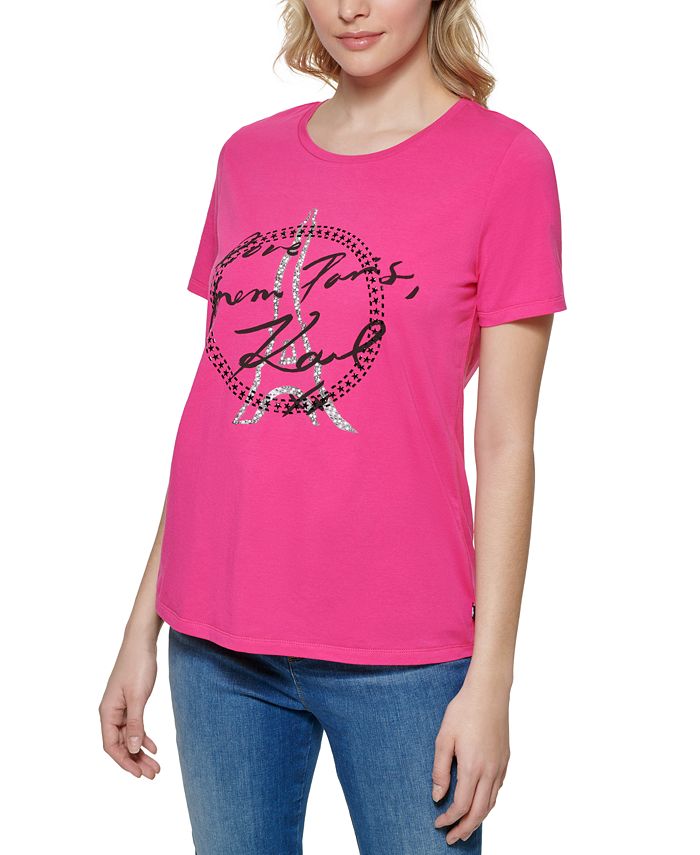 Karl Lagerfeld Paris Circle Eiffel Tee - Macy's
