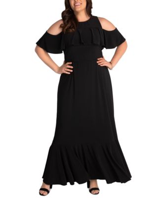 cold shoulder black dress plus size