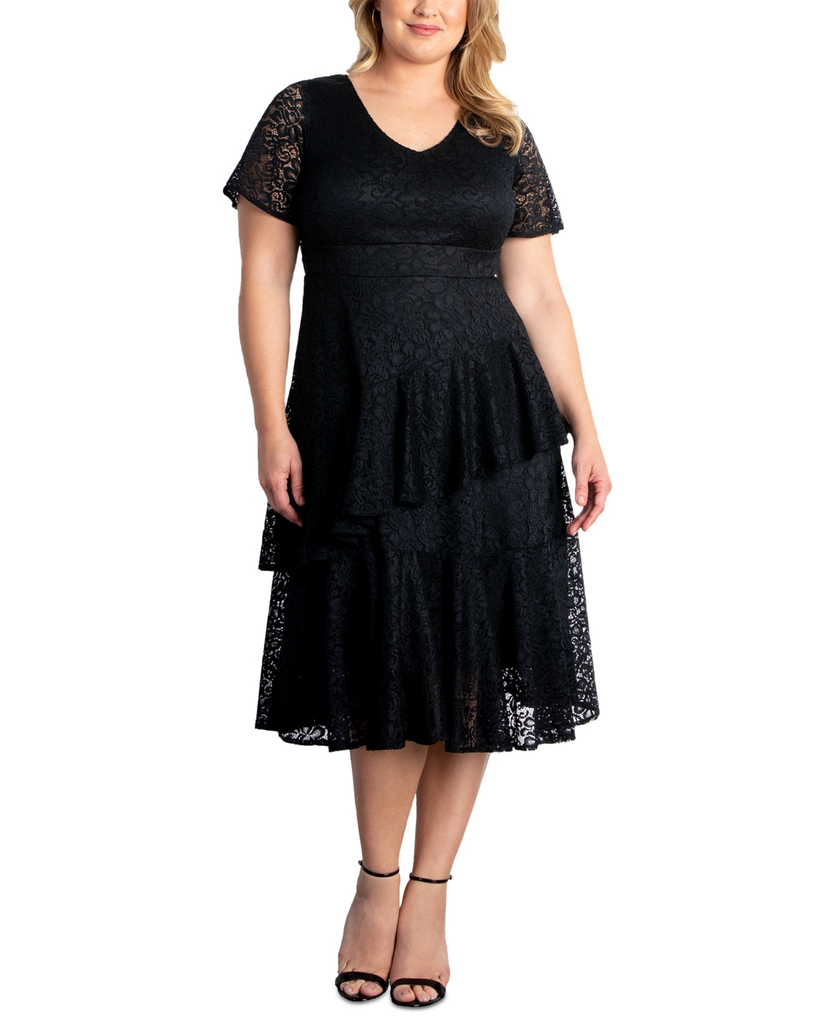 KIYONNA PLUS SIZE LACE AFFAIR COCKTAIL DRESS