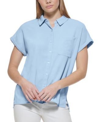 calvin klein short sleeve button down shirts