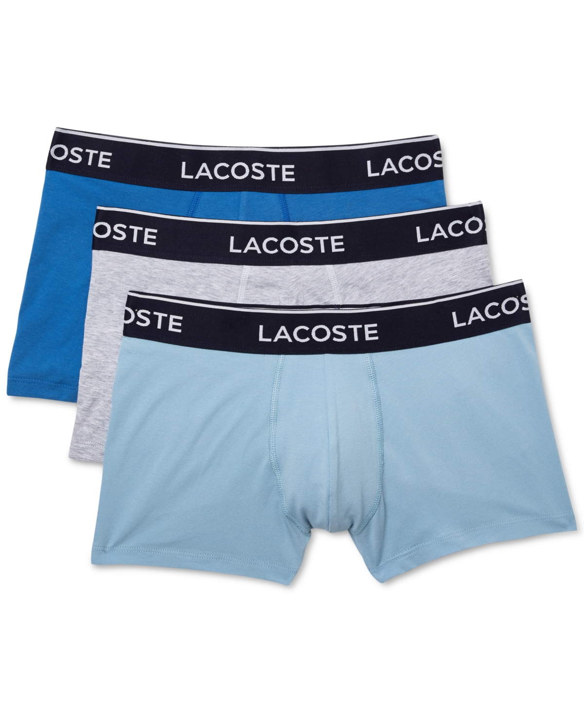 Lacoste Men's Trunk, Pack Of 3 In Blue