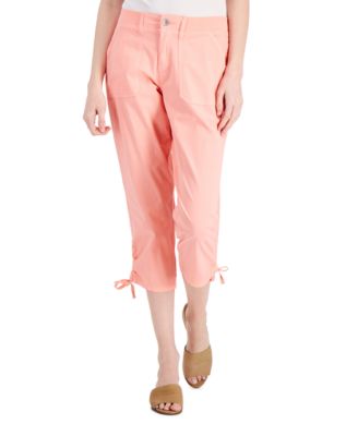 Style \u0026 Co Tie-Hem Capri Pants, Created for Macy's - Antique Peach - Size 12