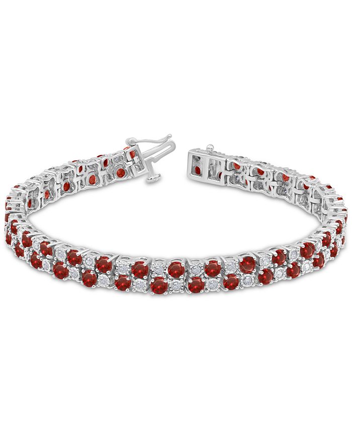 Macy's Ruby (10 ct. t.w.) & Diamond (1 ct. t.w.) Double Row Bracelet in