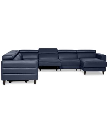 Nevio 6 cheap piece leather sectional
