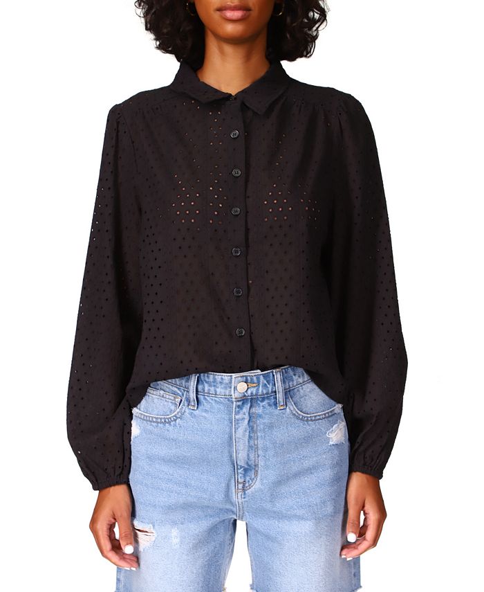 Sanctuary Women's Heirloom Cotton Eyelet Shirt Macy's