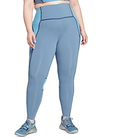 Plus Size Lux High-Waisted Contrast-Trim Full Leggings