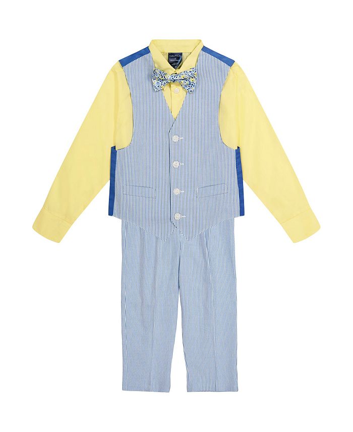 Nautica Little Boys Seersucker Vest Set, 4 Piece Macy's