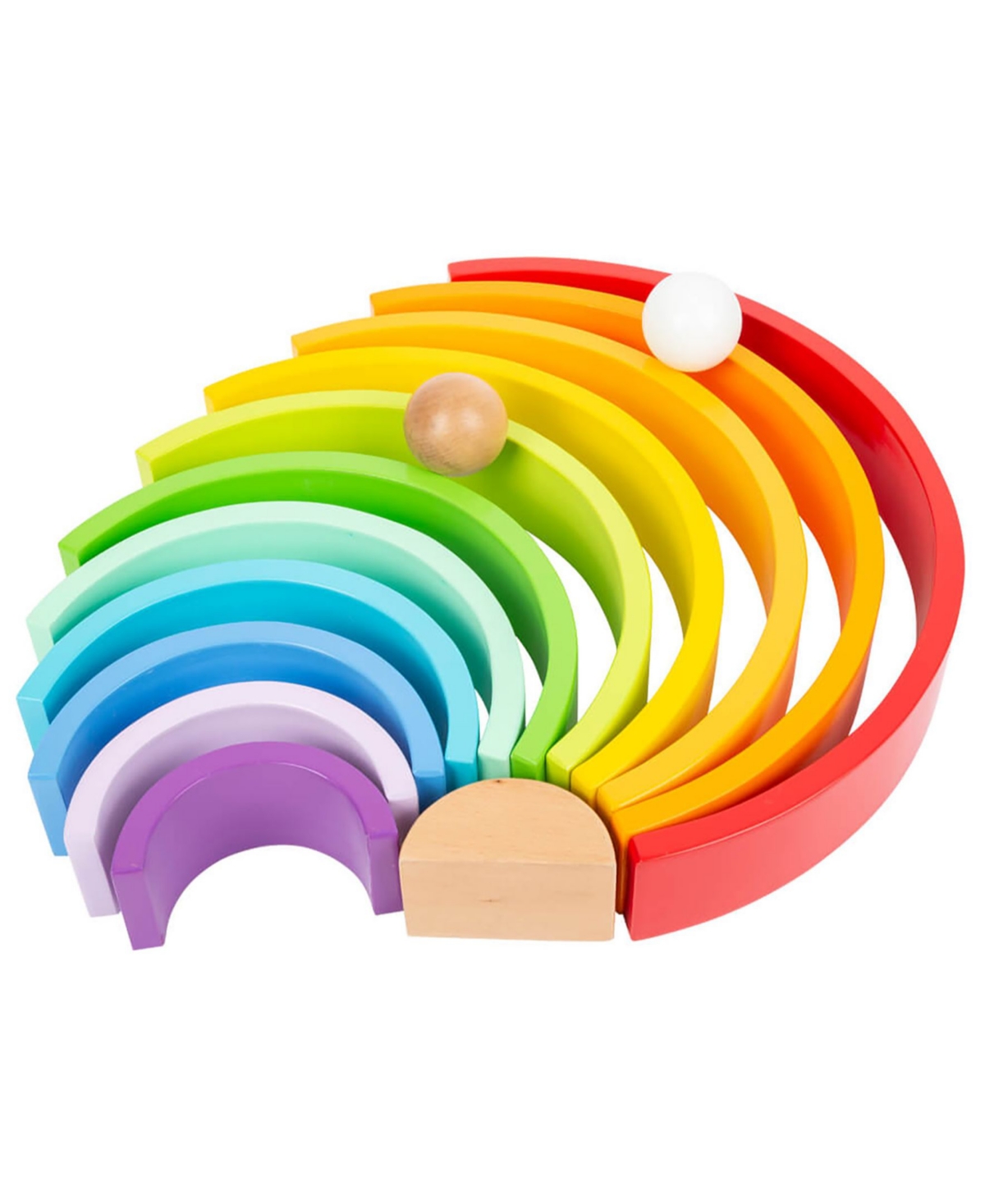 Shop Flat River Group Small Foot Wooden Toys Xl Wooden Rainbow Play Set, 9 Piece In Multi