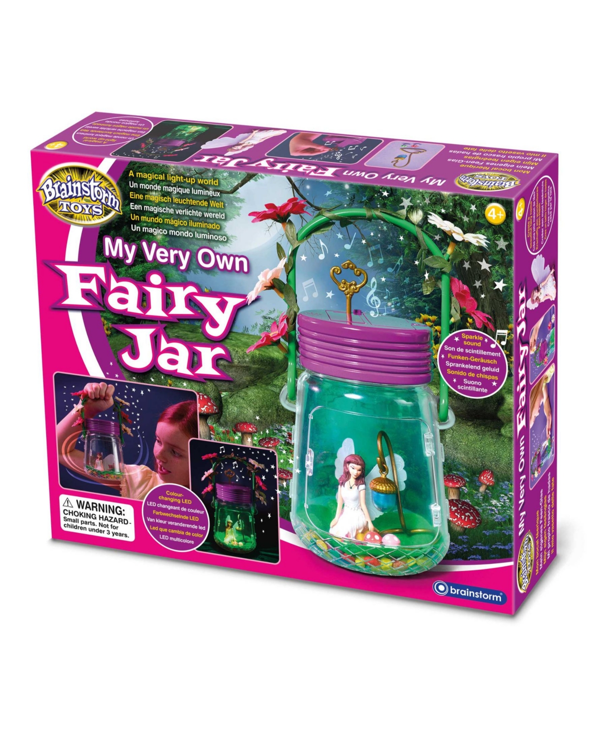 Flat River Group Kids' Brainstorm Toys My Very Own Fairy Jar Light Sounds In Multi