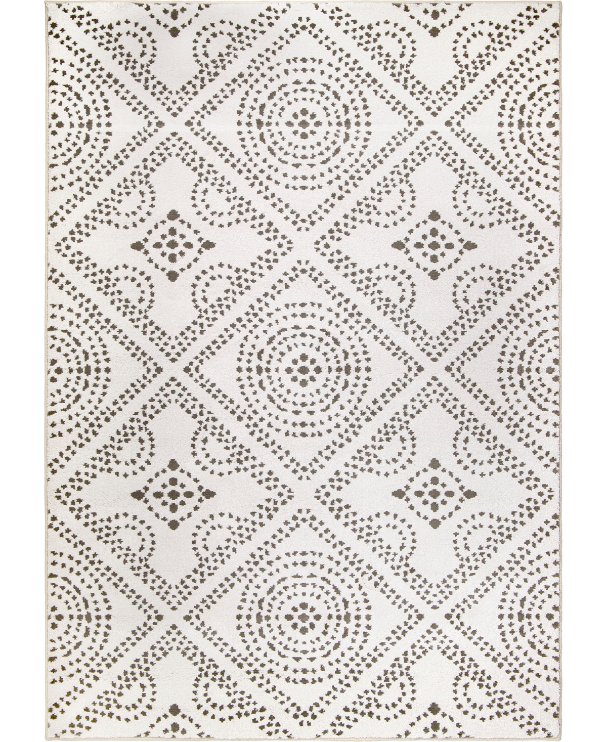 My Texas House Saltillo 9' x 13' Area Rug - White, Gray