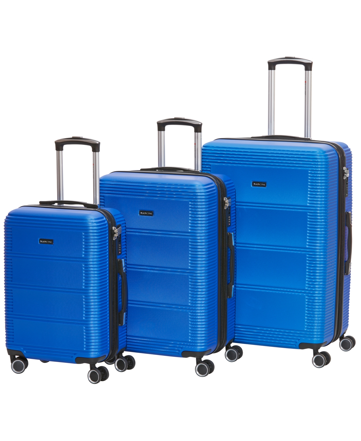 Mancini Brisbane Collection Lightweight Spinner Luggage Set, 3 Piece In