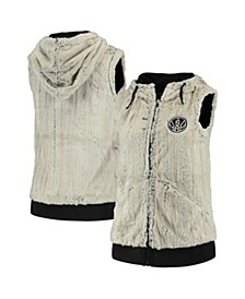 Women's Silver and Black San Antonio Spurs Rant Hooded Full-Zip Vest