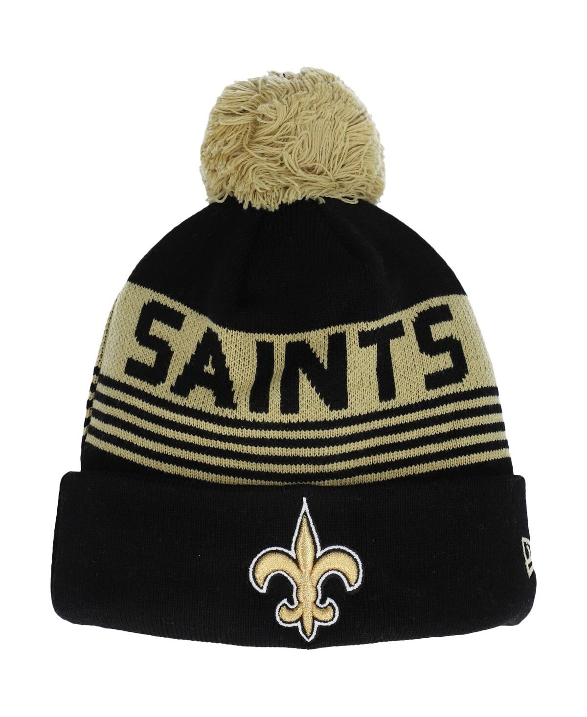 New Era Kids' Big Boys  Black New Orleans Saints Proof Cuffed Knit Hat With Pom