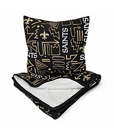 New Orleans Saints Doodle Pop Poly Span Blanket and Pillow Combo Set