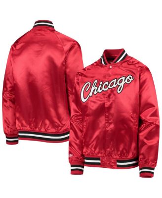 Big Boys and Girls Red Chicago Bulls Hardwood Classics Satin Raglan Full-Snap Jacket