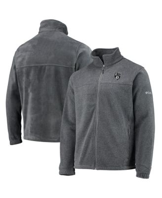 Men's Brooklyn Nets Heathered Charcoal Flanker Full-Zip Jacket