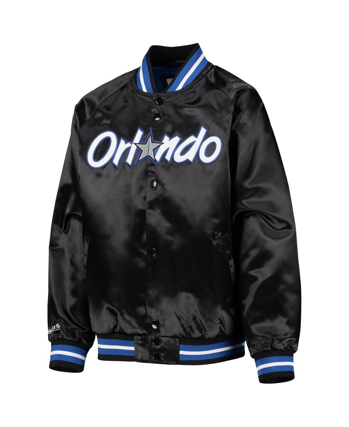 Big Boys Mitchell & NessOrlando Magic Hardwood Classics Satin Raglan Full-Snap Jacket - Black