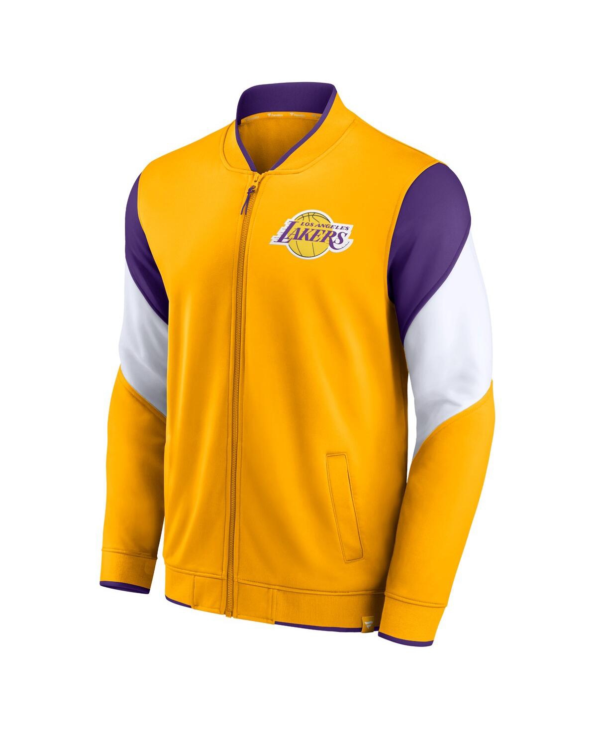 Fanatics Men's  Gold, Purple Los Angeles Lakers League Best Performance Full-zip Top In Gold,purple