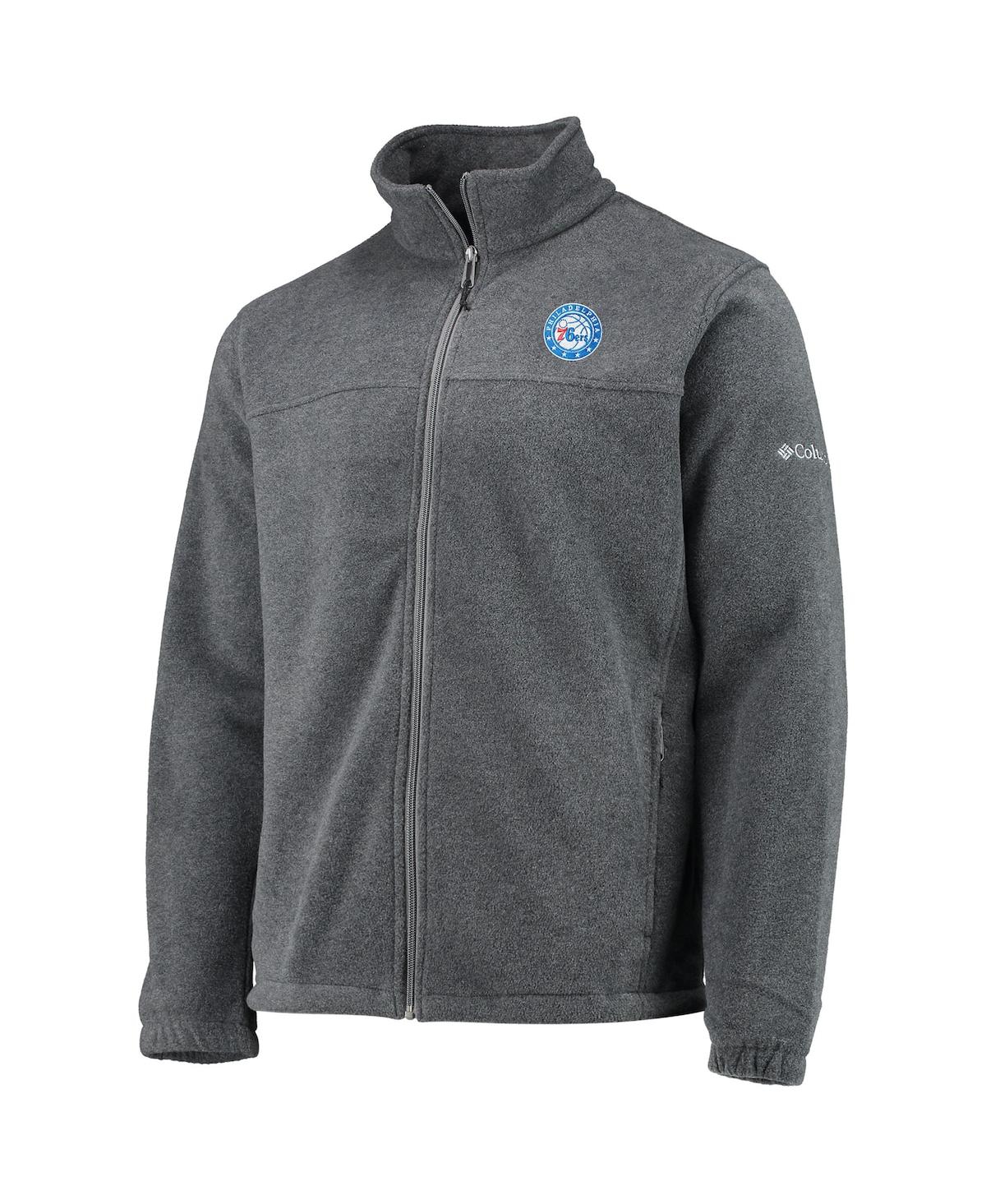 Men's Columbia Philadelphia 76ersFlanker Full-Zip Jacket - Heathered Charcoal