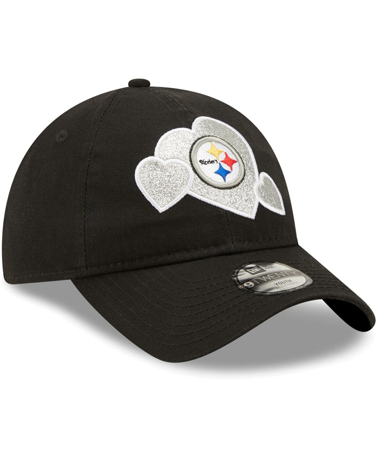 Shop New Era Little Girls  Black Pittsburgh Steelers Hearts 9twenty Adjustable Hat