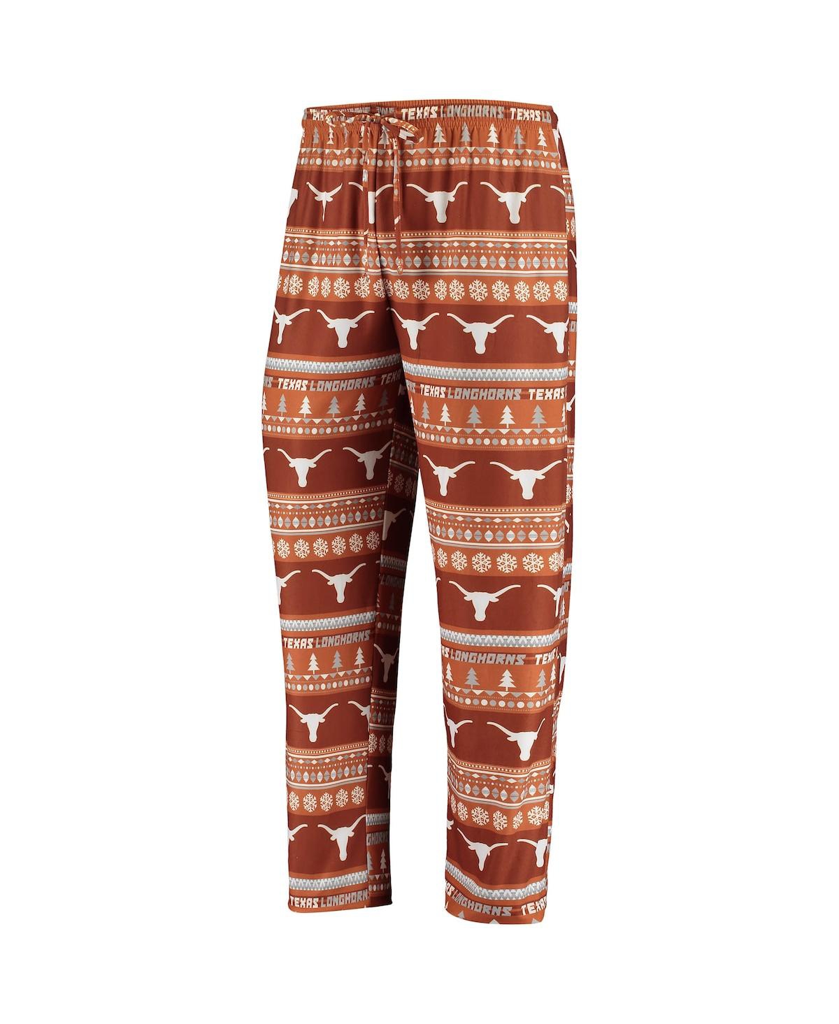 Shop Concepts Sport Men's  Texas Orange Texas Longhorns Ugly Sweater Knit Long Sleeve Top And Pant Set