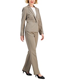 Notch-Collar Waist-Seam Pantsuit, Regular & Petite Sizes