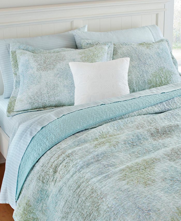Laura Ashley Saltwater Reversible Quilt Set, Full/Queen Macy's