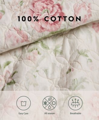 Breezy Floral Reversible 3 Piece Quilt Set, King