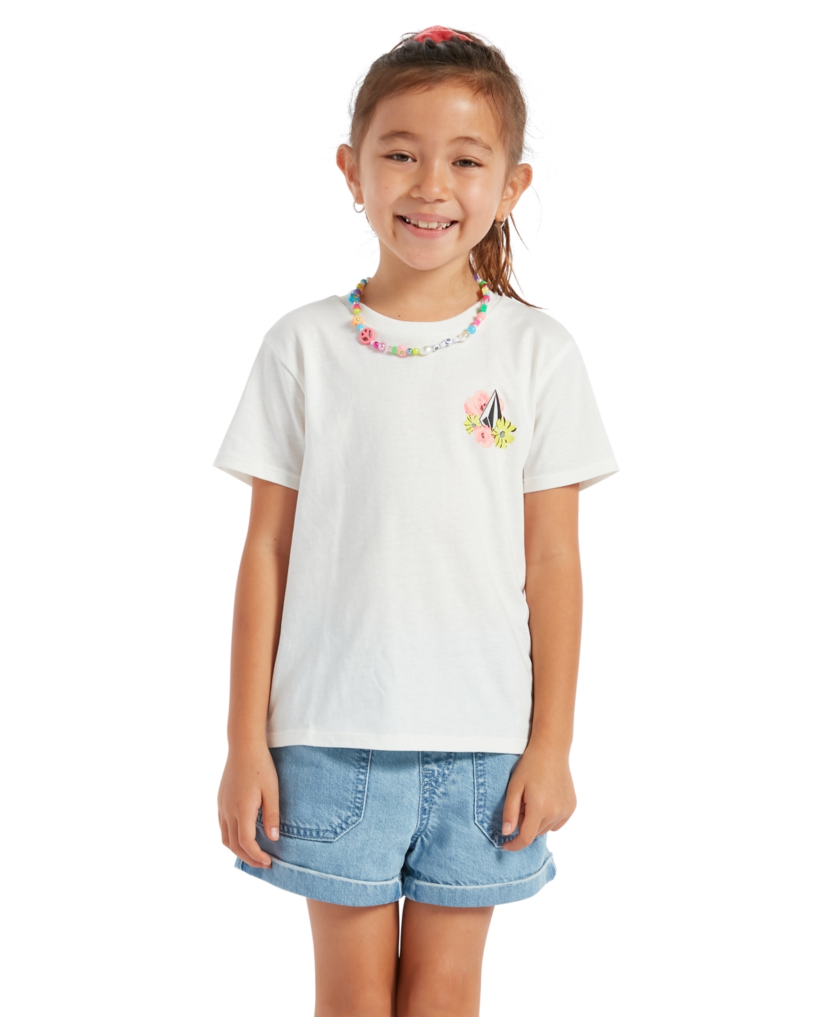 Volcom Little Girls Last Party T-shirt In Star White
