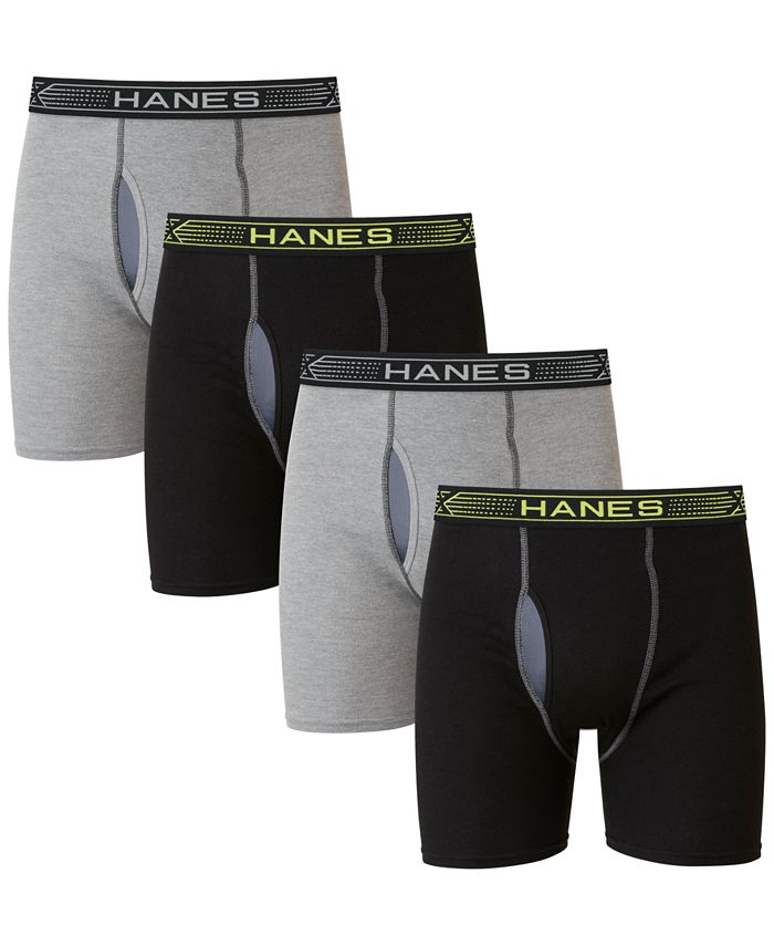 Hanes Women's 4pk Originals Boxer Briefs - White/Red/Black S