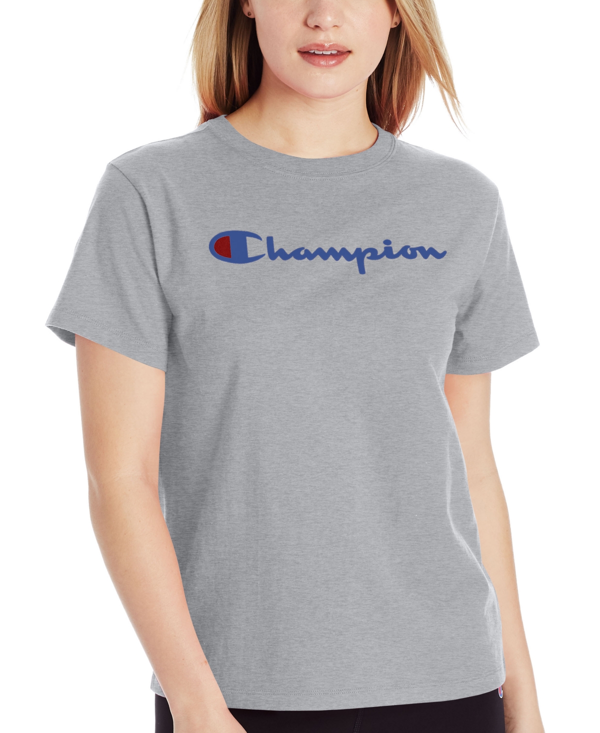 Champion Women's Cotton Classic Crewneck Logo T-Shirt