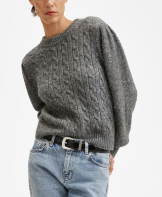 Women's Strass Braided Knitted Sweater