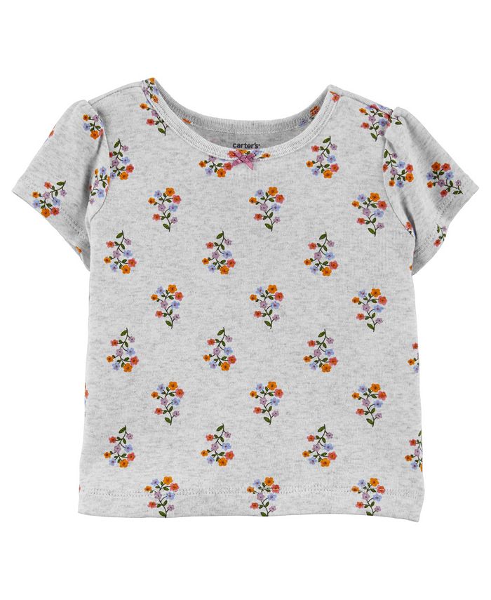Carter's Baby Girls 2-Piece Floral T-shirt and Shortalls Set - Macy's