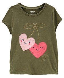 Toddler Girls Heart Cherries Jersey T-shirt