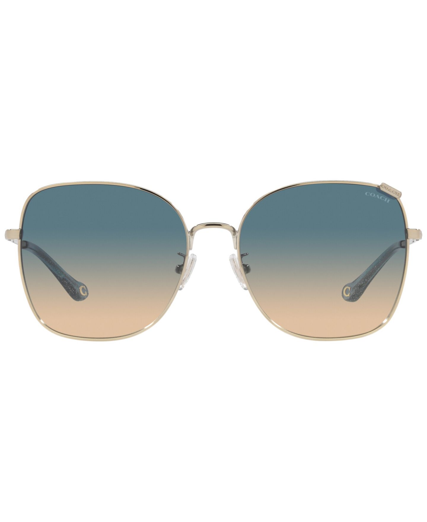 Женские солнцезащитные очки COACH Sunglasses, HC7133, цвет: Блестящий светлый золотой — фото 3