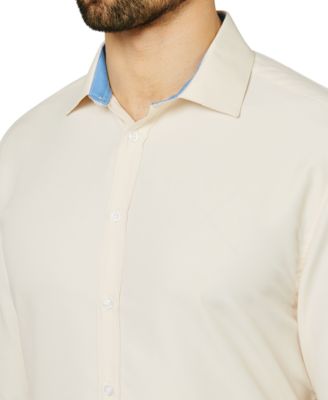 Men's Regular Fit Solid Wrinkle Free Performance Dress Shirt