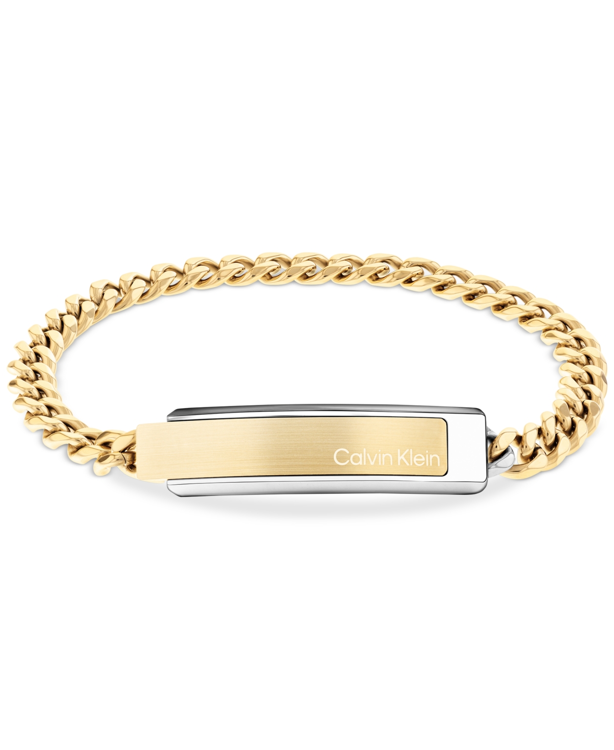 Calvin Klein Men's Stainless Steel Curb Chain Bracelet In Gold ModeSens