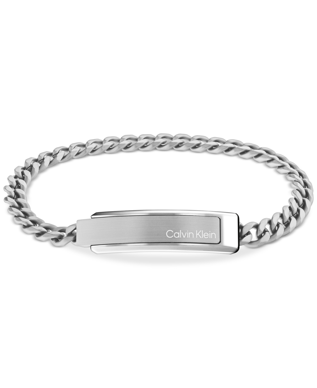 Men's Stainless Steel Curb Chain Bracelet - Silver
