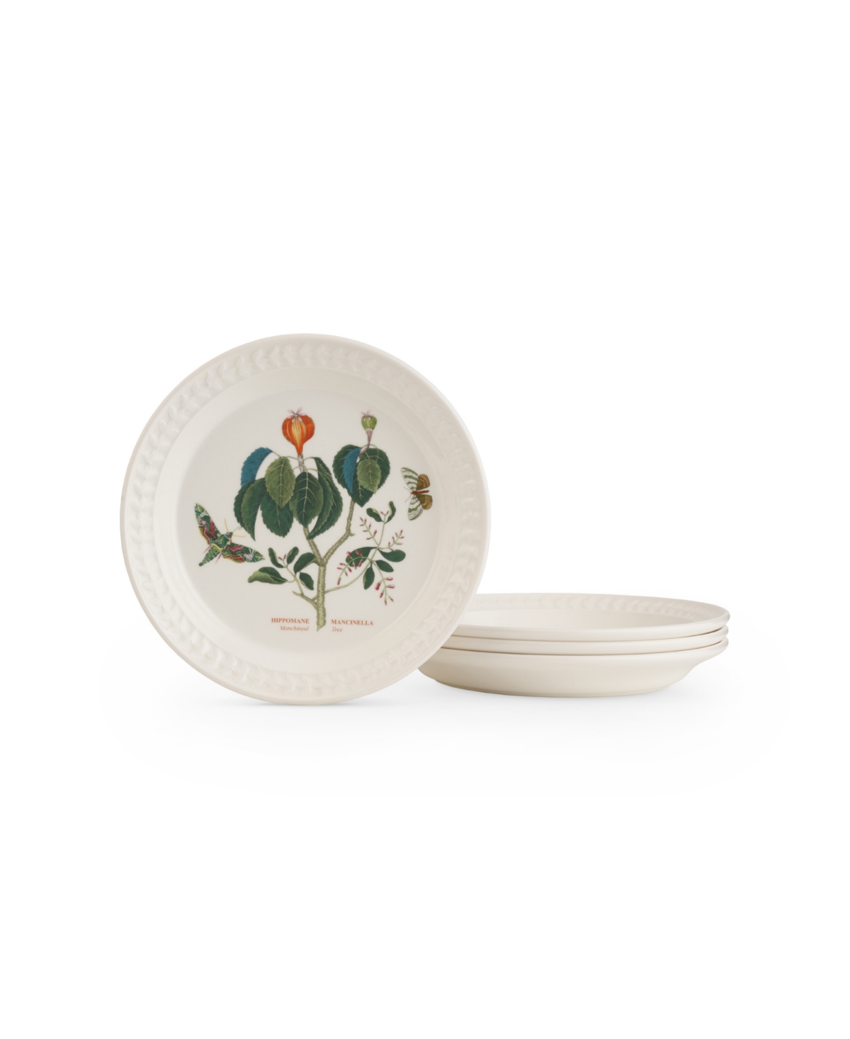 Botanic Garden Harmony Emerald Salad Plates, Set of 4 - White