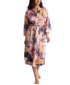 Women's Aurora Printed Midi Wrap Robe