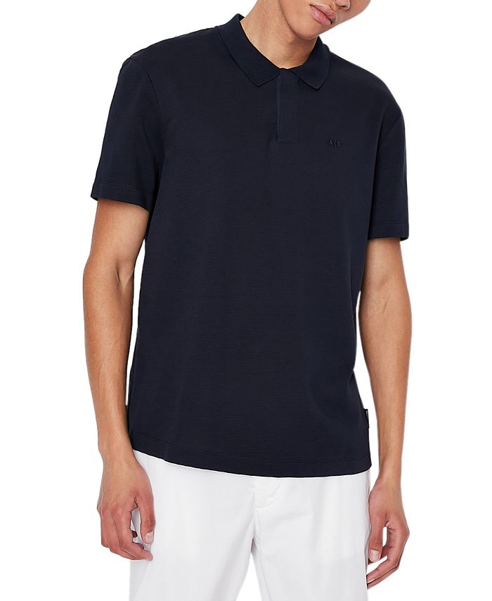 A|X Armani Exchange Men's Textured-Knit Polo Shirt - Macy's