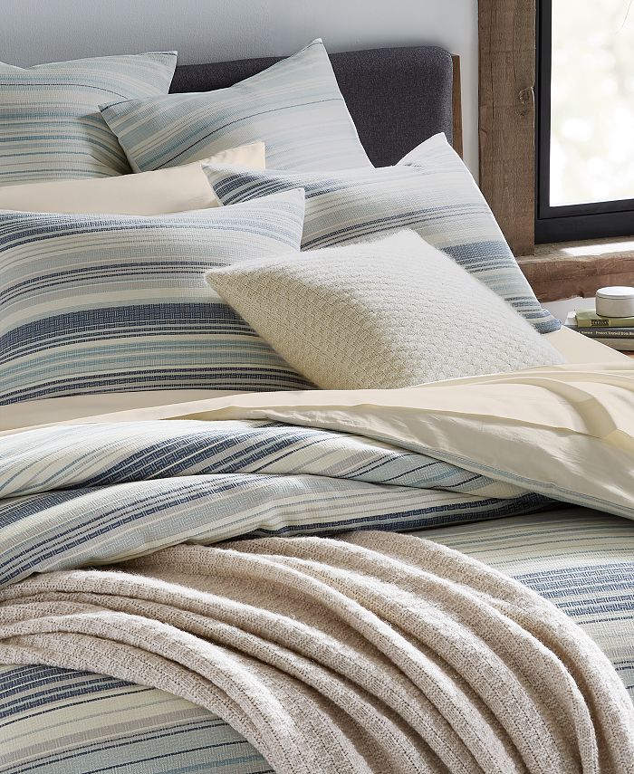 Oake Yarn Dye Stripe Duvet Cover, Full/Queen, Created for Macy's