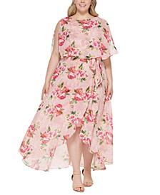 Plus Size Floral Popover Dress