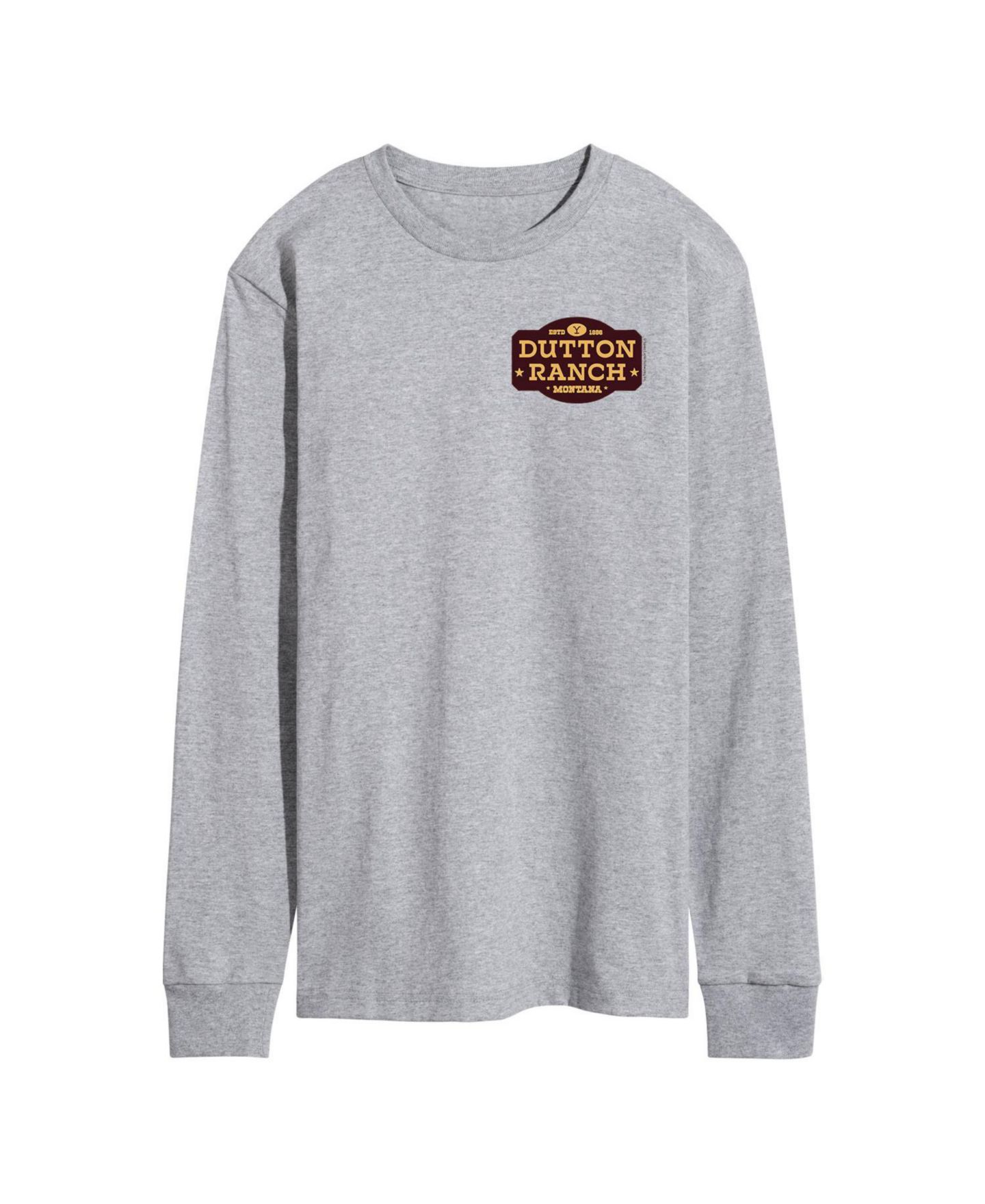 Мужская футболка AIRWAVES Yellowstone Dutton Ranch Logo Long Sleeve, цвет: Серый — фото 1