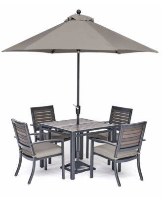 Agio - Marlough II Outdoor Aluminum 5-Pc. Dining Set (36" Square Dining Table and 4 Dining Chairs)